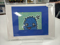 ACEO - Original Art Card - Blue monster w/ tongue - by local artist eat0_0Cake - 2" X3"