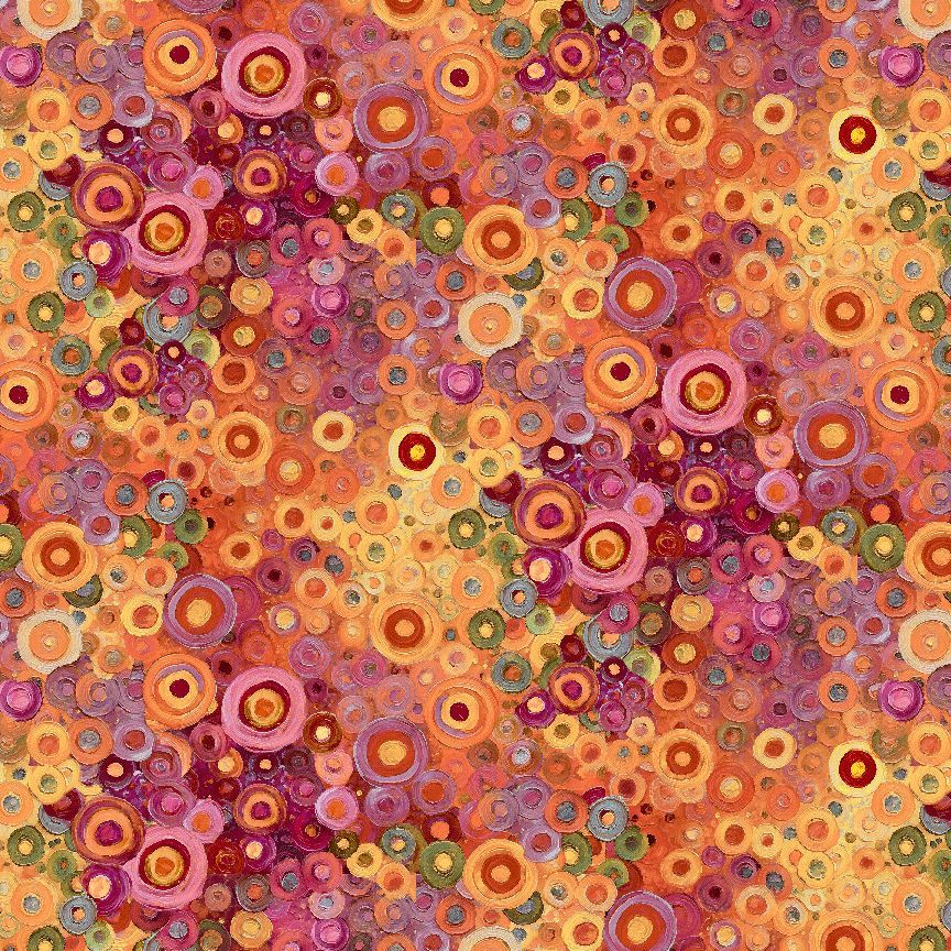 Painted Circle Geo Orange for TTF - 1/2 Yard
