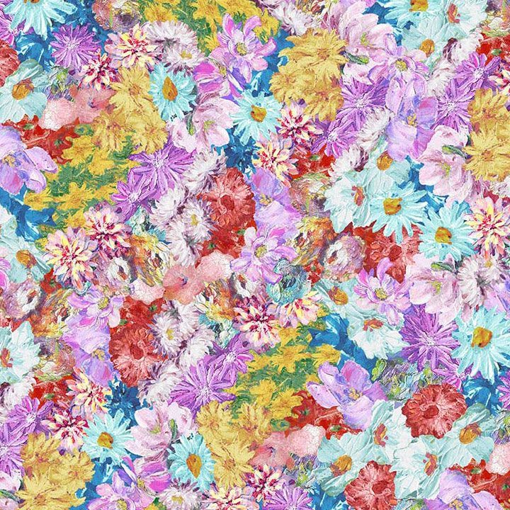 Impression - Packed Multi Floral by CHONG-A HWANG for Timeless Treasures - 1/2 YARD