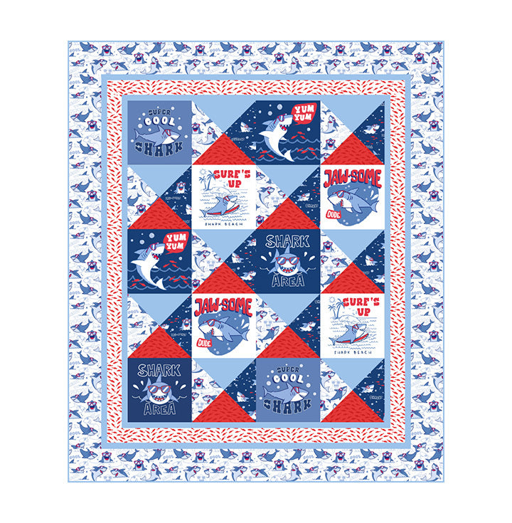 Northcott Shark Attack - Fin-Tastic Quilt Pattern - PTN3604