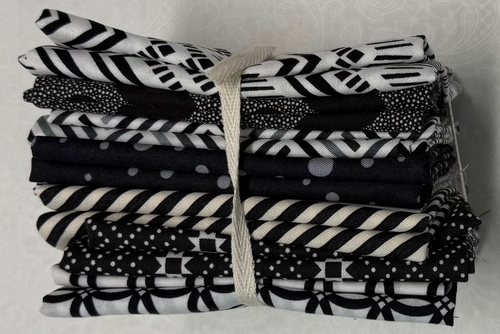 Assorted Black and White Fat Quarter Bundle 8 Pieces