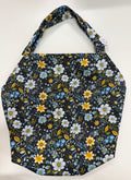 Yellow and Navy Large Floral Tote- Tiny Jungles