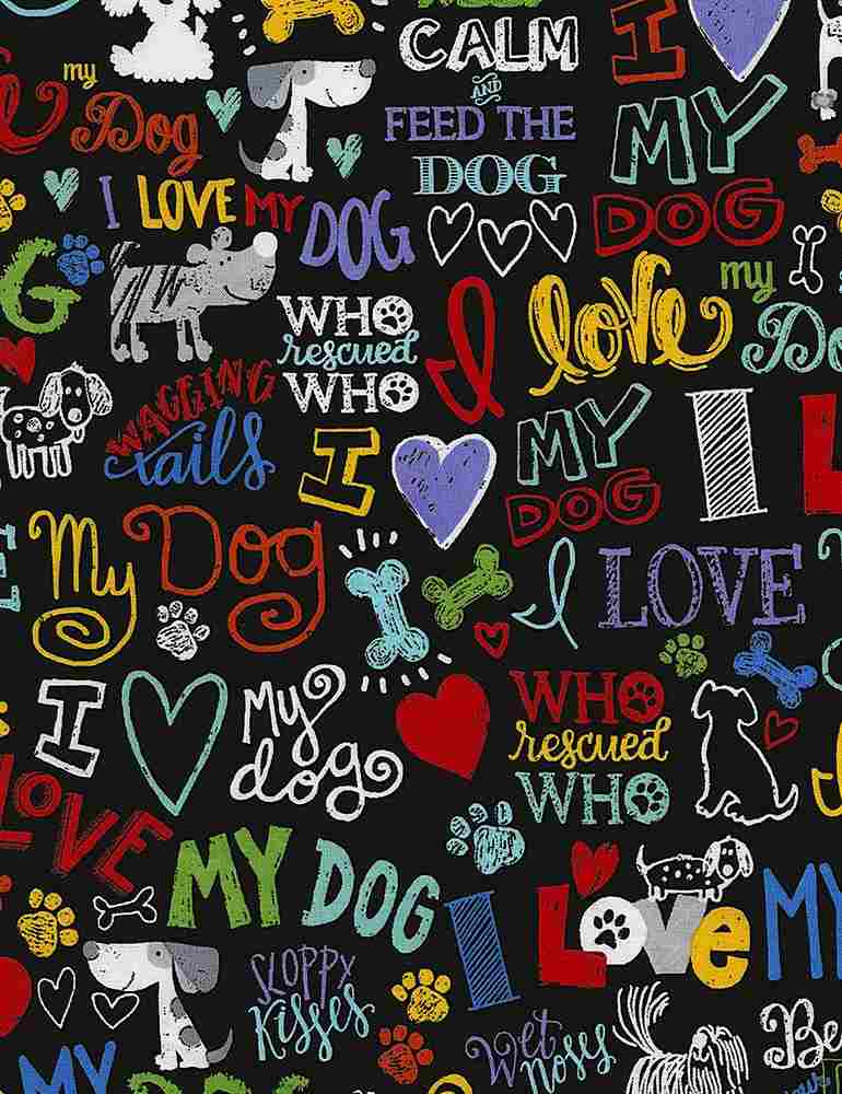 I Love My Dog for TTF - 1/2 Yard