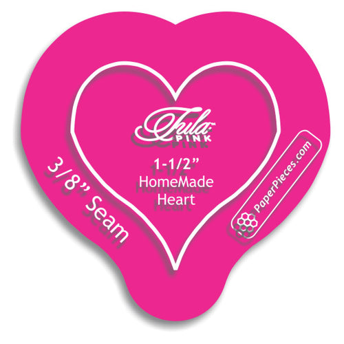 1 1/2" Homemade Heart Acrylic Template - 3/8" Seam Allowance