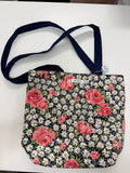 Pink and Navy Rose Large Tote- Tiny Jungles