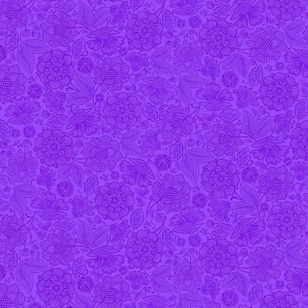 Indigo Garden by Timeless Treasures CD3413 Purple - 1/2 Yard