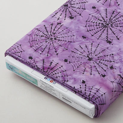 Spiders on Purple Batik by Island Batik - 1/2 Yard