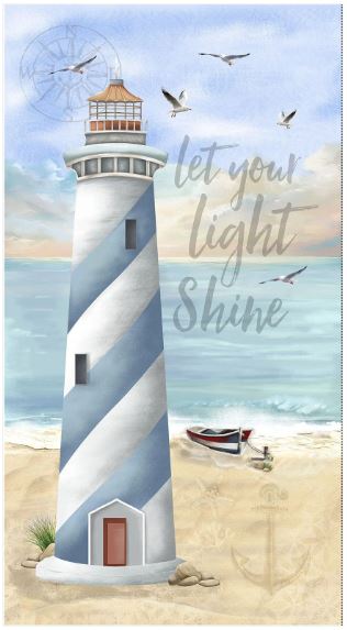 Let Your Light Shine Lighthouse Panel 24in X WOF CD3970 Timeless Treasures