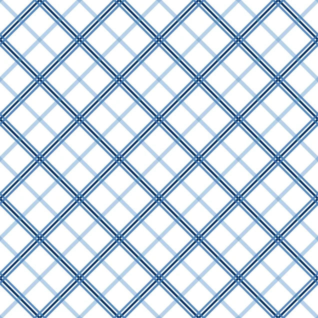 Kimberbell Basics Plaid Blue by Maywood Studio - 1/2 Yard