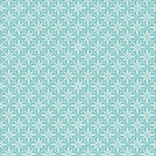 Kimberbell Basics Tufted Star Aqua by Maywood Studio - 1/2 Yard
