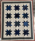 Patriotic Blue Star Quilt Wall Hanging by CW 27" X 34"