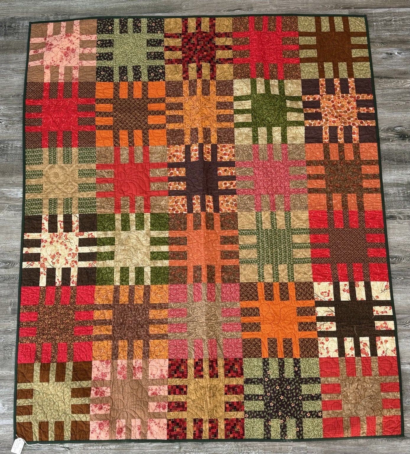 Squared Spiders Quilt by CW 60" × 71"