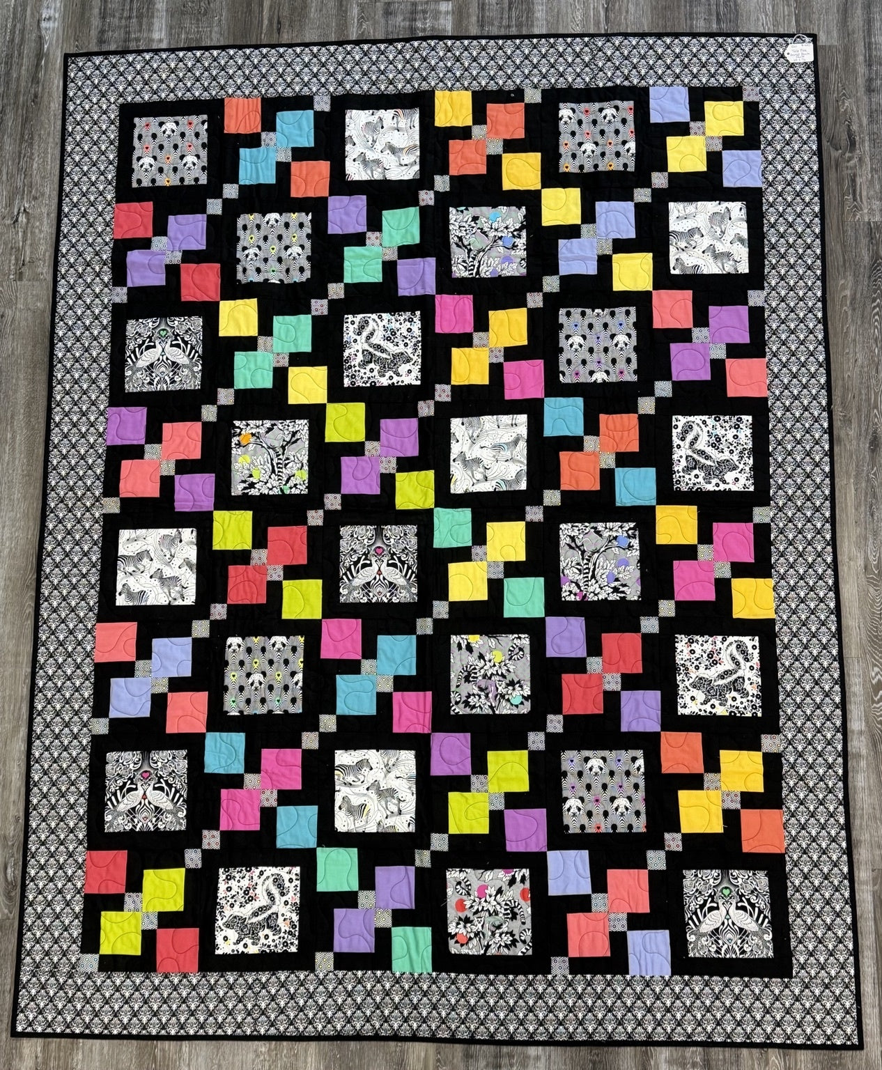 Tula Pink Animal Block Quilt by CW 60" X 76"