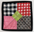 Pink Black & Green Patchwork Potholder by Quilts by Anne 8" X 8"