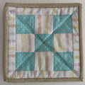 Aqua Checkerboard Potholder by Quilts by Anne 8" X 8"
