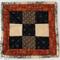 Rust Black & Cream Patchwork Potholder by Quilts by Anne 8" X 8"
