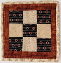 Rust Floral & Cream Patchwork Potholder by Quilts by Anne 8" X 8"