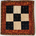 Rust Black & Beige Grid Potholder Potholder by Quilts by Anne 8" X 8"