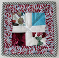 Pink Floral & Aqua Patchwork Potholder Potholder by Quilts by Anne 8" X 8"