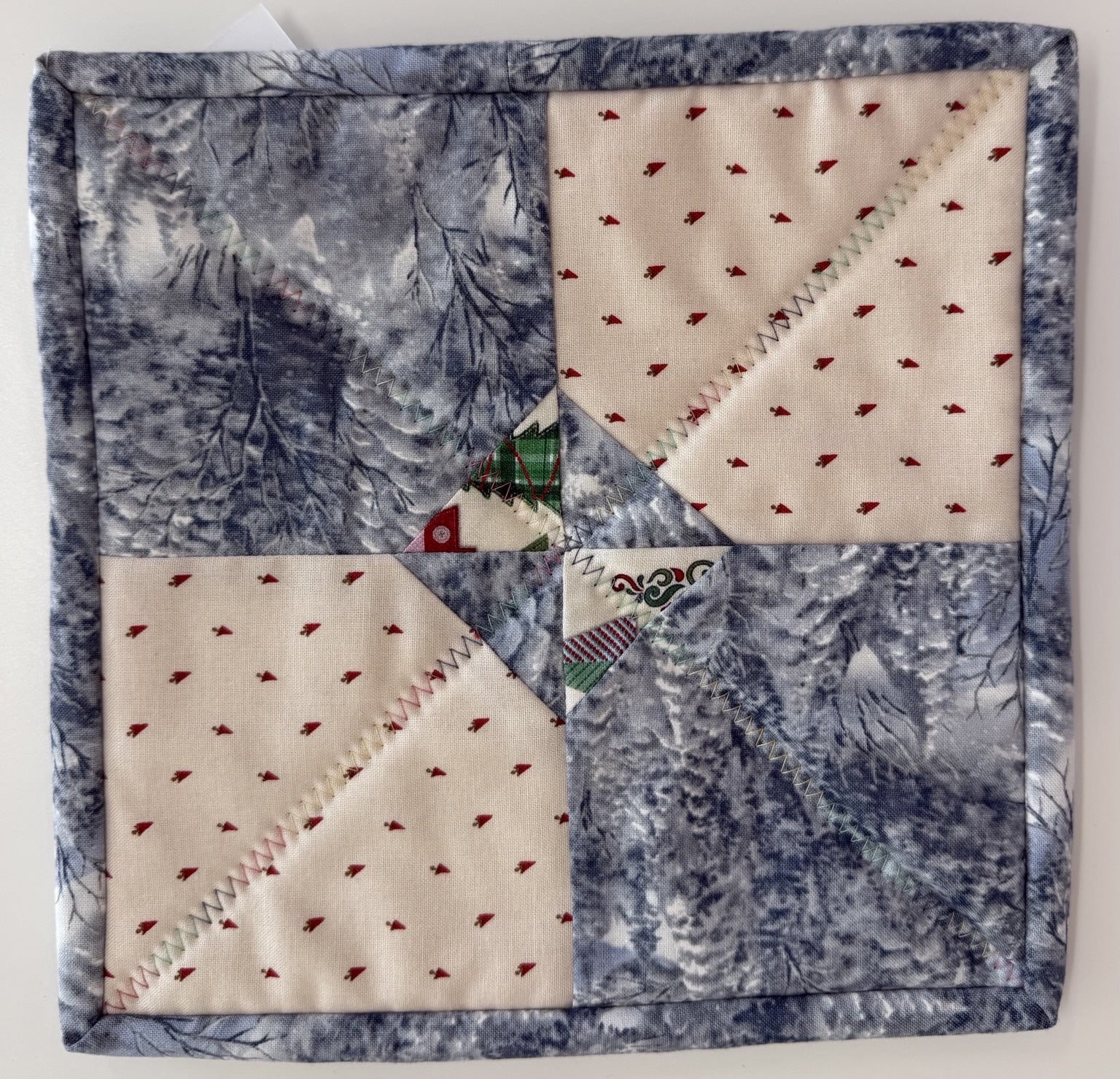 Winter Gray & Cream Potholder Potholder by Quilts by Anne 8" X 8"