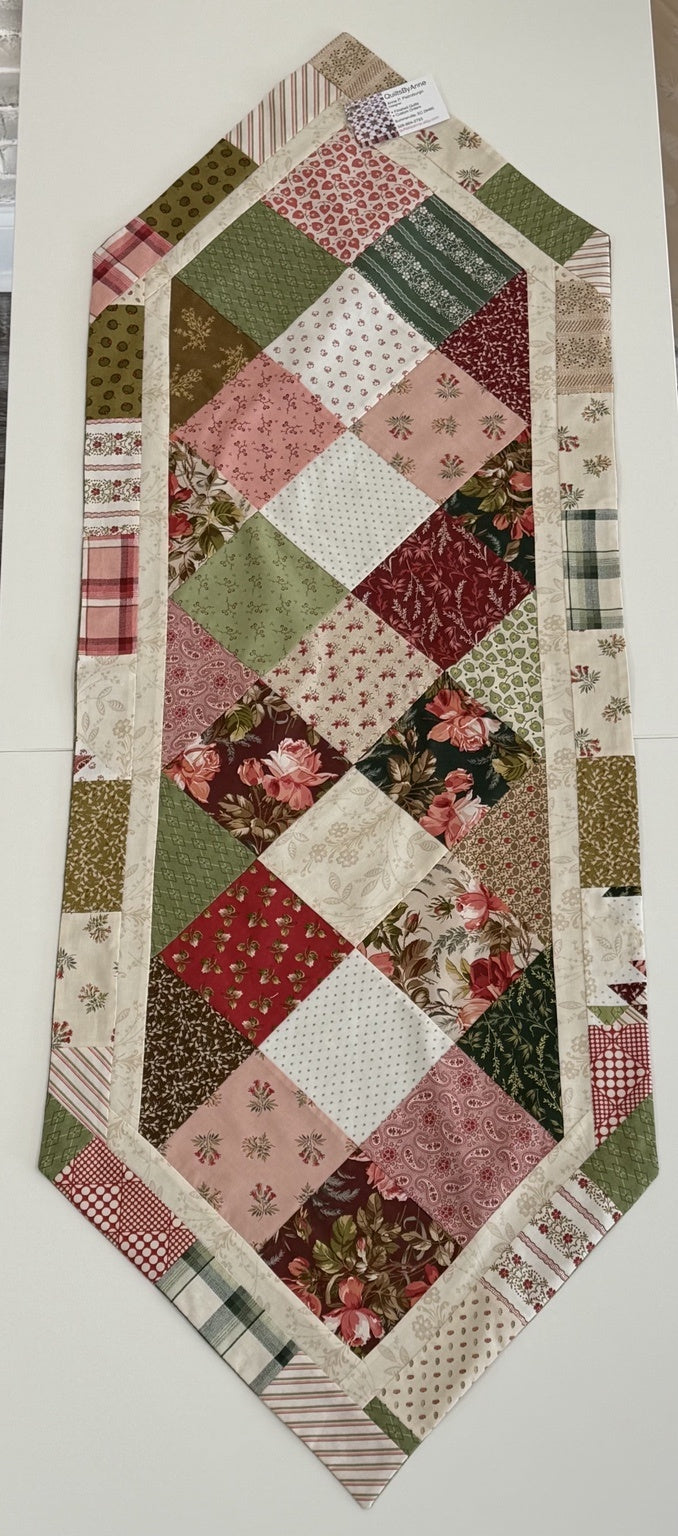 Romantic Patchwork Table Runner by Quilts by Anne 19" X 54" APP102