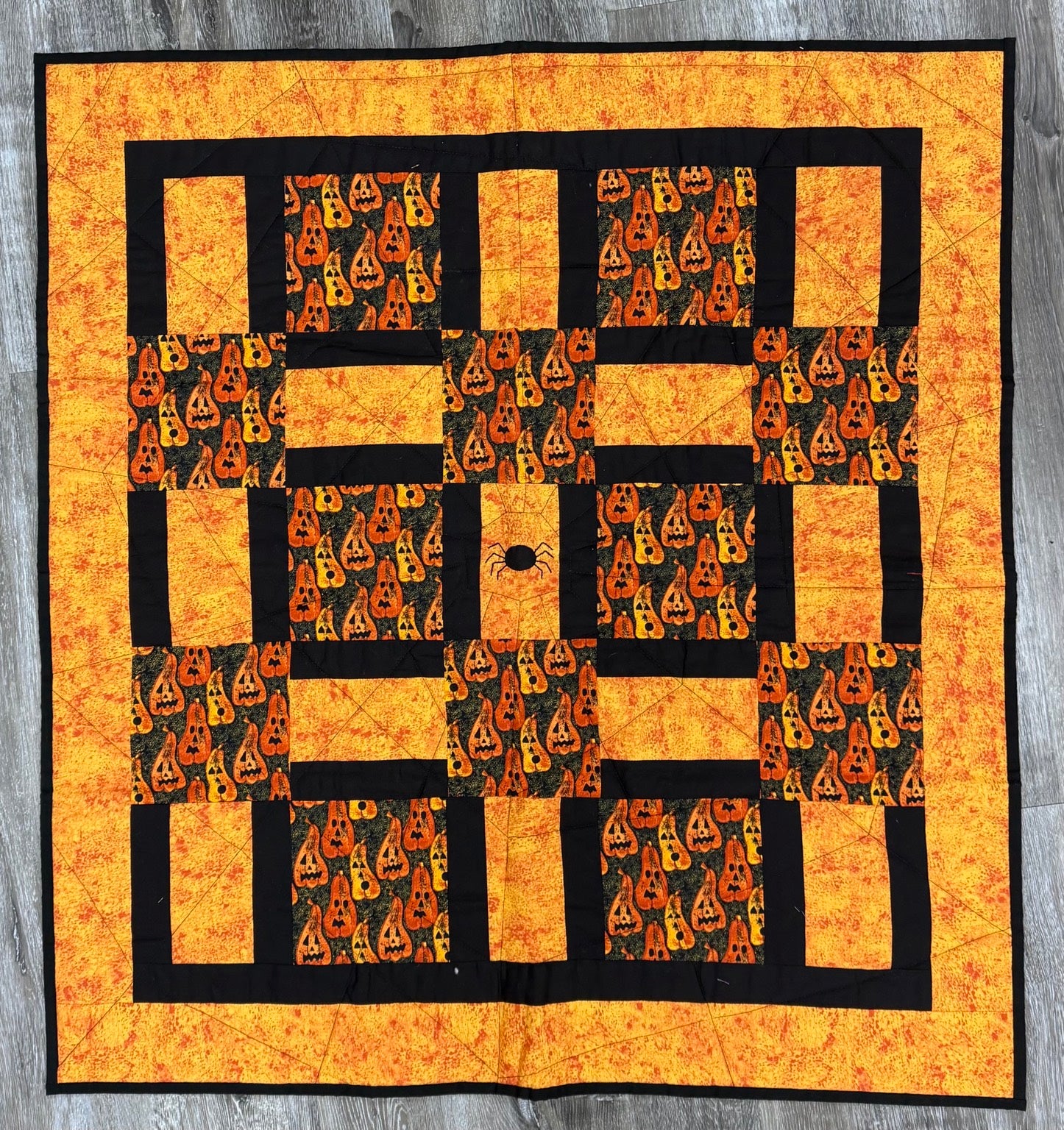 Halloween Pumpkin Quilt by Sew Sassy 34" X 37"