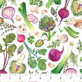 Northcott Market Garden Packed Veggies White Multi DP29097-10