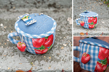 Modern Prairie Strawberry Magic Teacup Pincushion Set - MPTCPNST - image 2