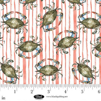Seaside Boil Crabs Gray for Blank Quilting - 1/2 YARD
