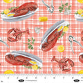 Seaside Boil Lobster Platters Red for Blank Quilting - 1/2 YARD
