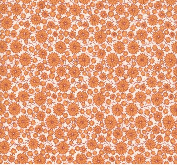 Aunt Grace Goes Scrappy by Judie Rothermel Orange Garden - Fat Quarter 18" X 21"