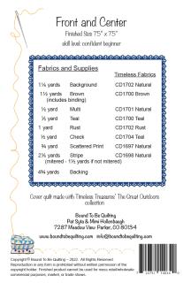 Front and Center Quilt by Bound To Be Quilting