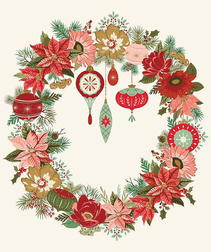 Glisten 35 1/2" x 43" Wreath Panel by Sandy Gervais for Riley Blake Designs