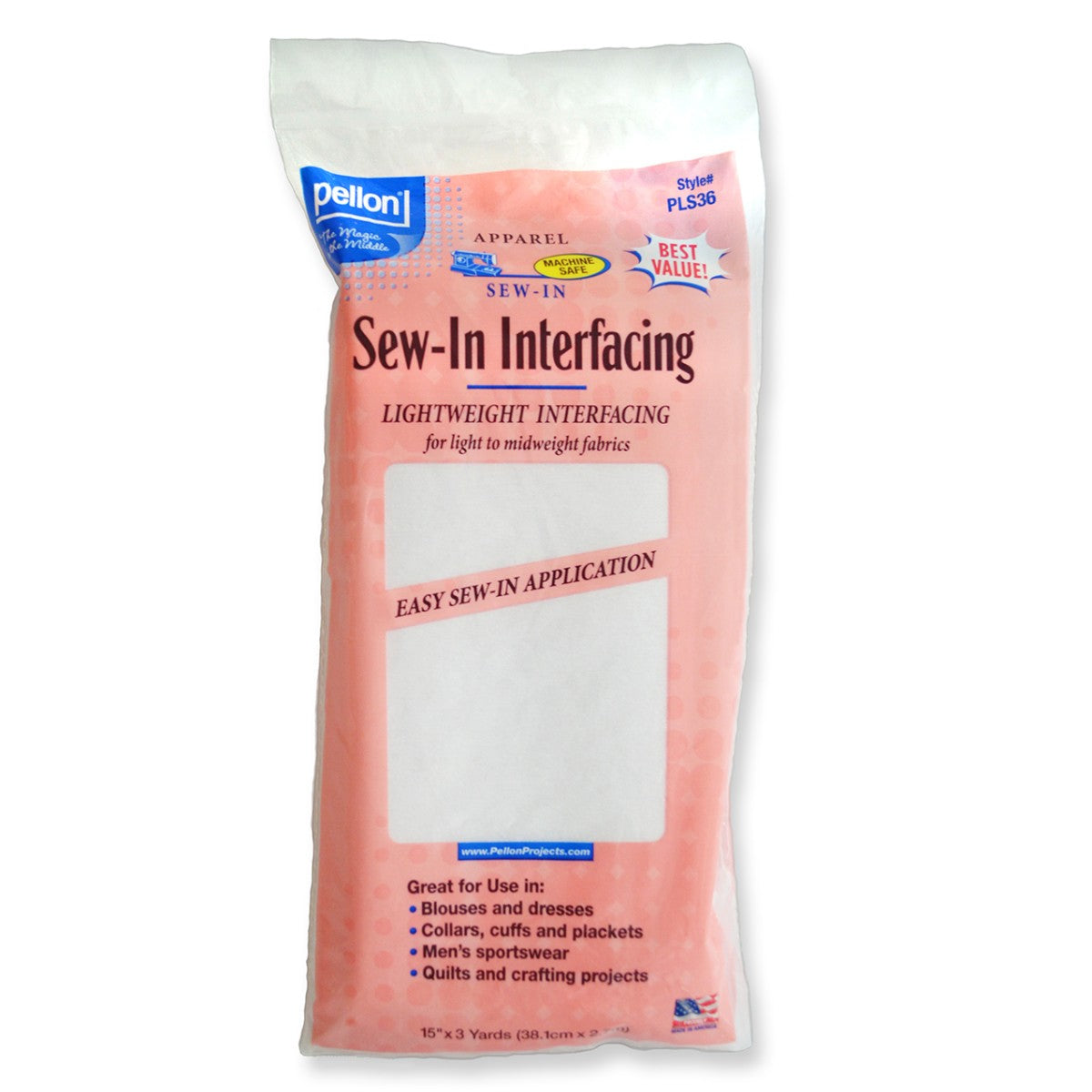 Pellon Lightweight Sew-In Interfacing 15in x 3yds