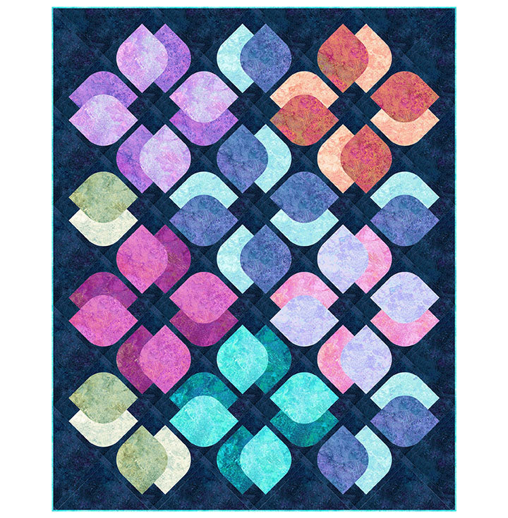 Floating Flowers Quilt Kit PTN3311 featuring Stonehenge Gradations by Northcott Fabrics