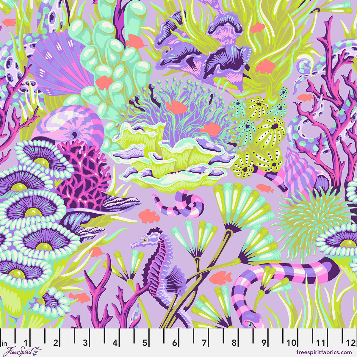 Floral Reef Reef What You Sew Ultraviolet by Tula Pink fabric