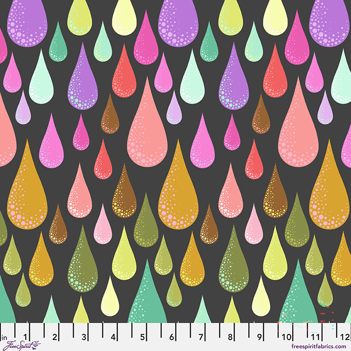 Tula Pink Prince Charming Déjà Vu Fabric – Dew Drops - Licorice