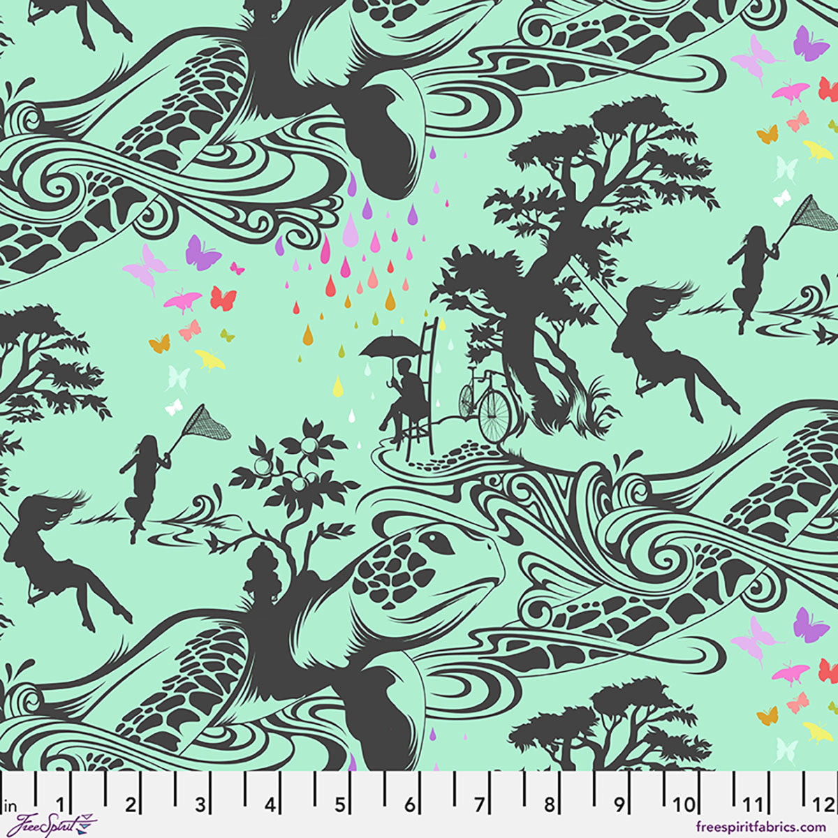 Tula Pink Prince Charming Déjà Vu Fabric – Turtle Bay - Sweetmint