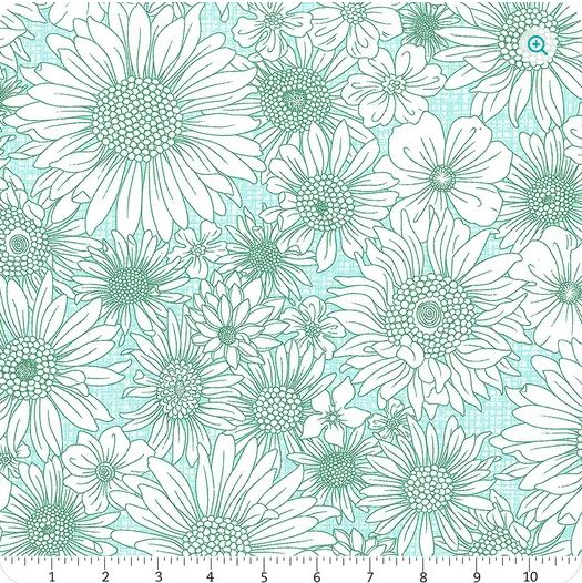 Benartex Porch Swing - Upsy Daisy Mint - 2 Yard Cut