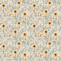 Humblebee Cream Field Floral Recycled Cotton Yardage by Aimee Parker for FIGO- 1/2 YARD