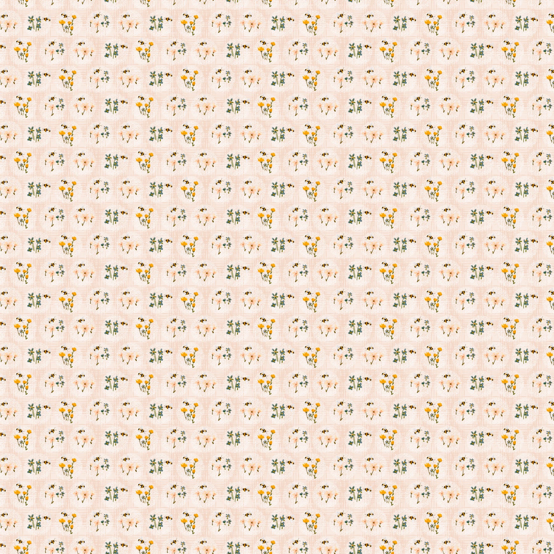 Humblebee Field Bees Recycled Cotton Yardage by Aimee Parker for FIGO- 1/2 YARD