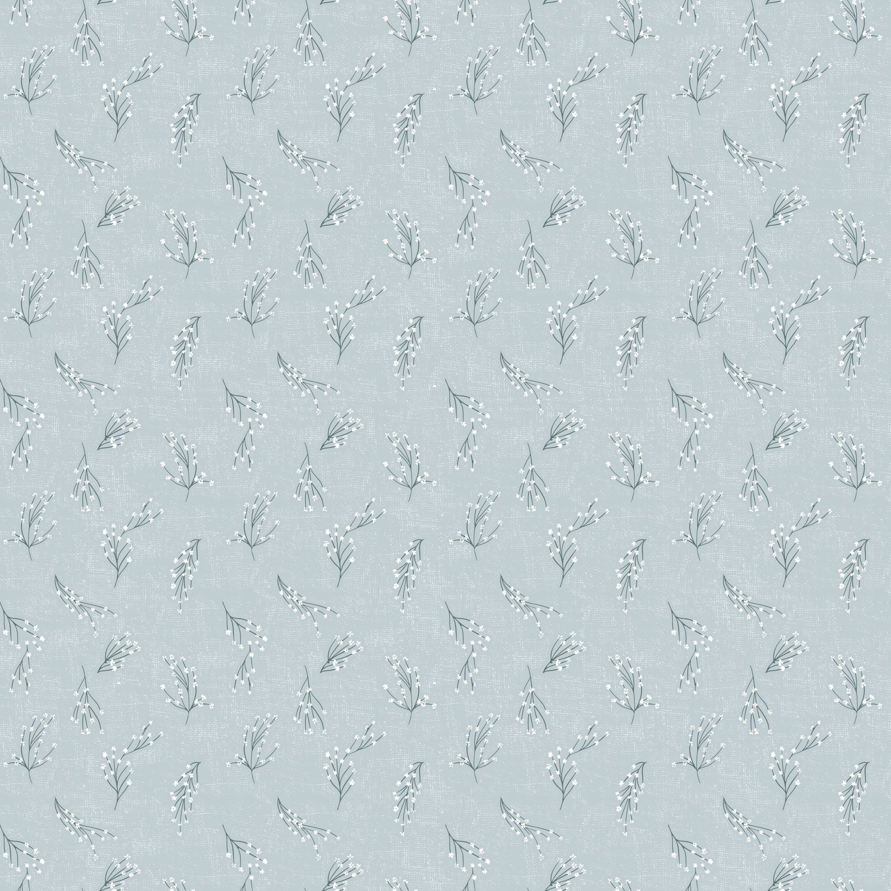 Humblebee Blue Branches Recycled Cotton Yardage by Aimee Parker for FIGO- 1/2 YARD