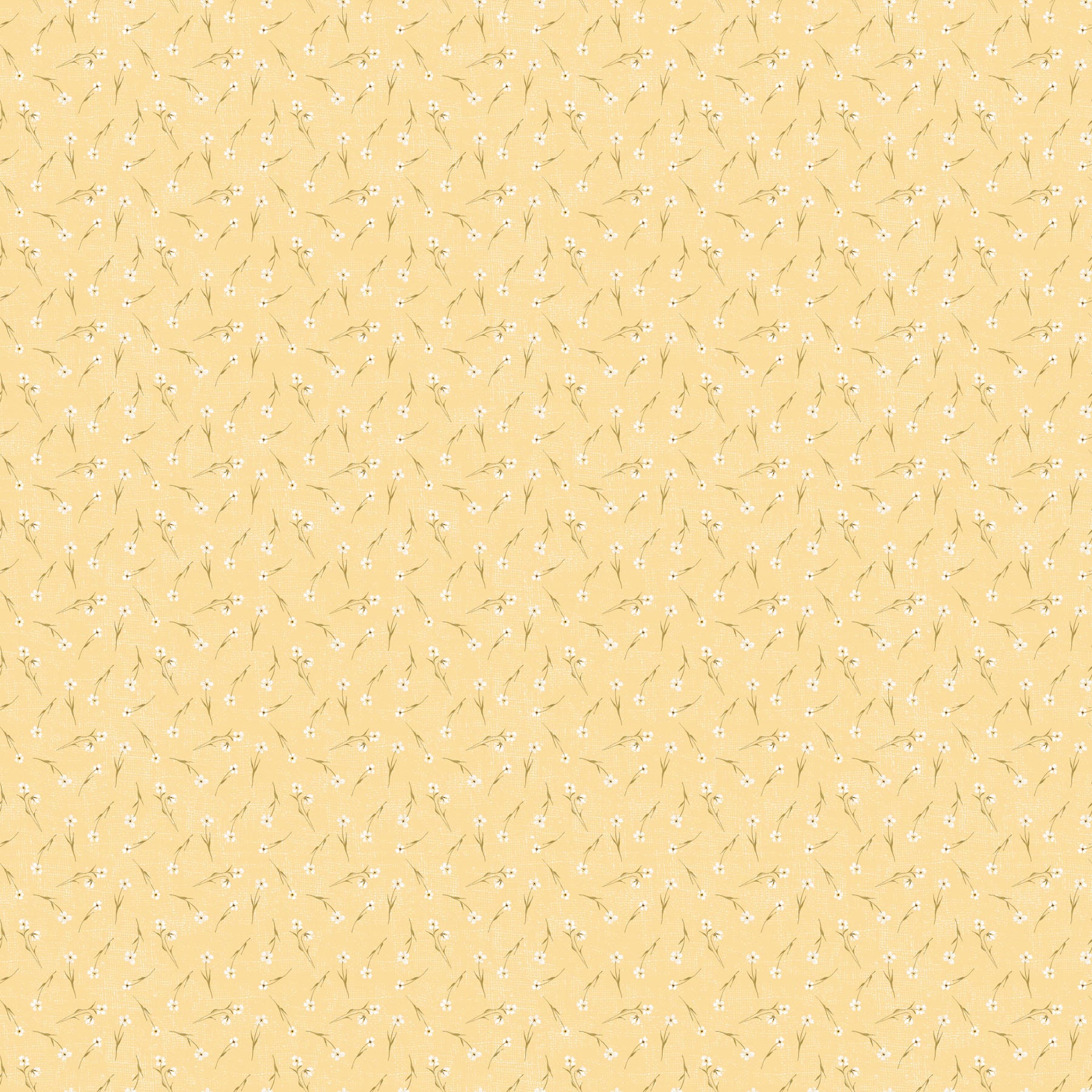 Humblebee Yellow Tossed Floral Recycled Cotton Yardage by Aimee Parker for FIGO- 1/2 YARD