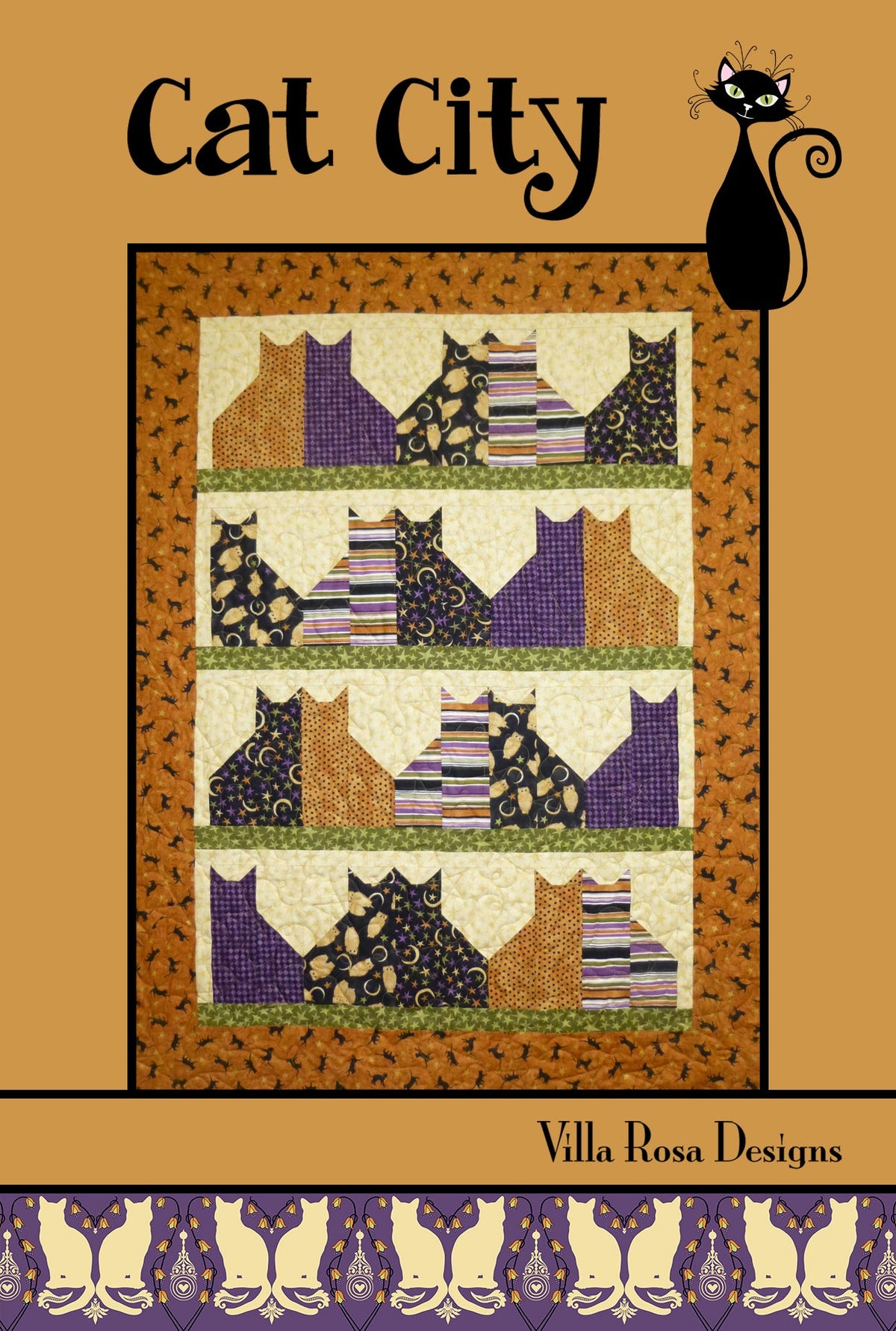 Villa Rosa Designs Cat City Quilt Pattern 42" x 56"
