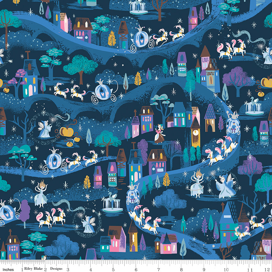 Wishes Moonlight Blueberry Sparkle by Jill Howarth for Riley Blake Designs - 1/2 Yard