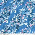 Wishes Cindy's Flowers Blueberry Sparkle by Jill Howarth for Riley Blake Designs - 1/2 Yard