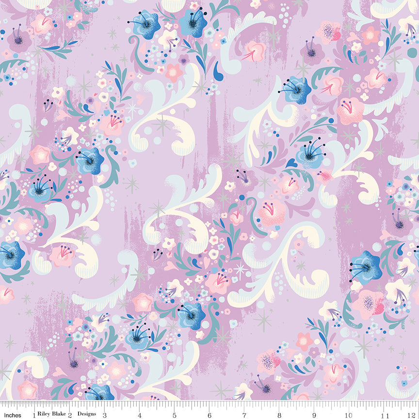 Wishes Cindy's Flowers Vanity Sparkle by Jill Howarth for Riley Blake Designs - 1/2 Yard