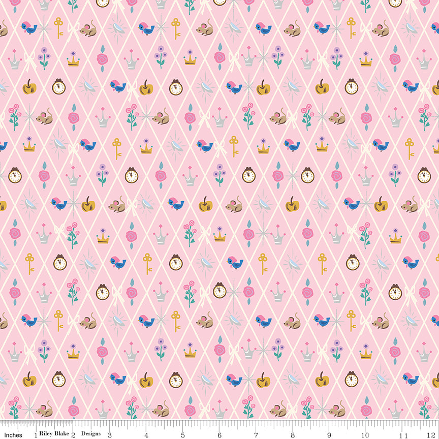 Wishes Diamond Petal Pink Sparkle by Jill Howarth for Riley Blake Designs - 1/2 Yard