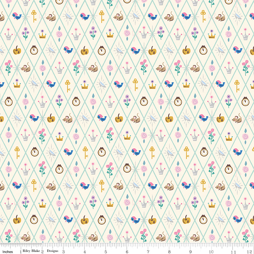 Wishes Diamond Vintage White Sparkle by Jill Howarth for Riley Blake Designs - 1/2 Yard
