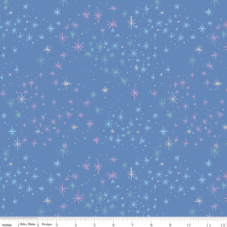 Wishes Magic Periwinkle Sparkle by Jill Howarth for Riley Blake Designs - 1/2 Yard